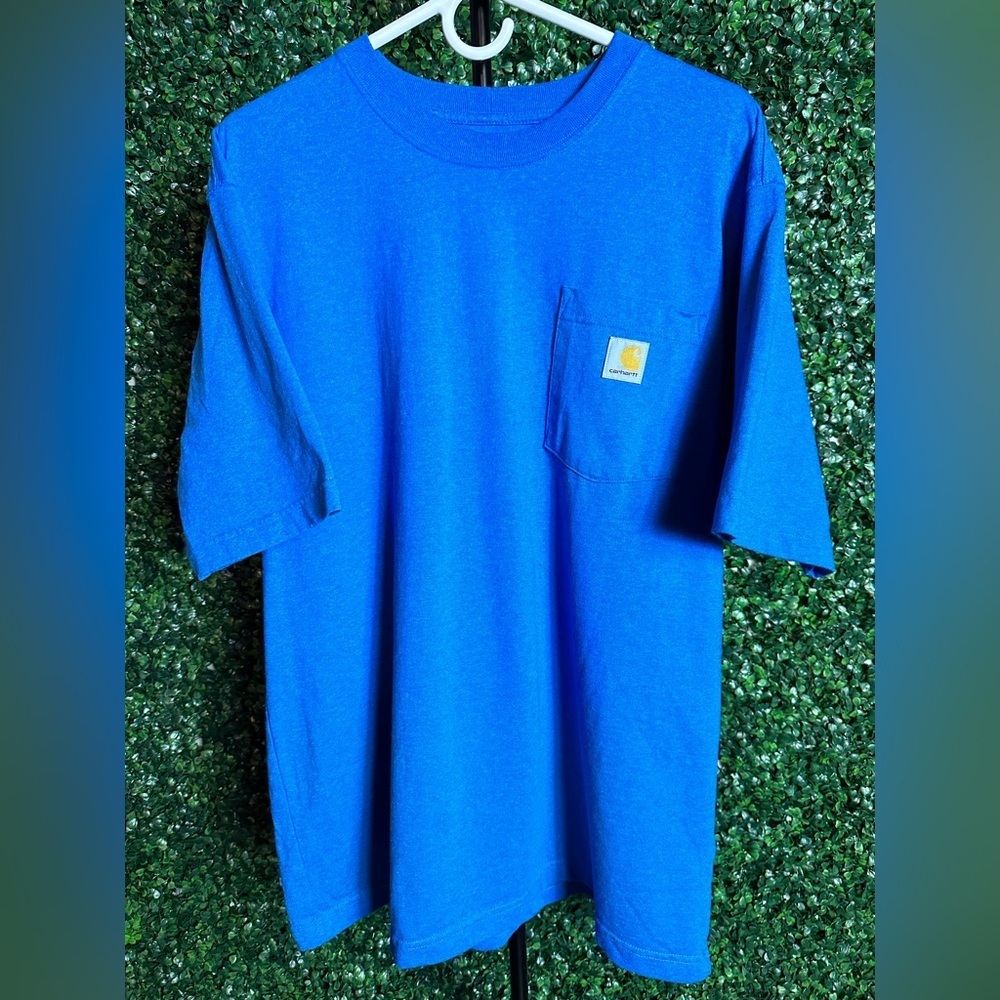 Carhartt Pocket Tee Shirt Blue Large Loose Fit